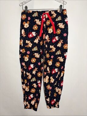 Old Navy x Disney Women's Printed Flannel Pajama Joggers Navy Blue Medium Petite